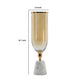 Kylie Decorative Vase w White Marble Base | Aluminum | Gold Glass 19"