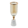 Kylie Decorative Vase w White Marble Base | Aluminum | Gold Glass 16"