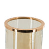 Kylie Decorative Vase w White Marble Base | Aluminum | Gold Glass 16"