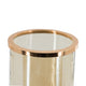 Kylie Decorative Vase w White Marble Base | Aluminum | Gold Glass 16"