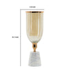 Kylie Decorative Vase w White Marble Base | Aluminum | Gold Glass 16"
