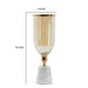 Kylie Decorative Vase w White Marble Base | Aluminum | Gold Glass 16"