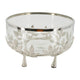 Dyna 13" Decorative Bowl w Fine Glass & Floral Silver Aluminum Stand