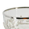 Dyna 13" Decorative Bowl w Fine Glass & Floral Silver Aluminum Stand
