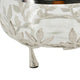 Dyna 13" Decorative Bowl w Fine Glass & Floral Silver Aluminum Stand