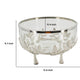Dyna 13" Decorative Bowl w Fine Glass & Floral Silver Aluminum Stand