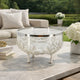 Dyna 13" Decorative Bowl w Fine Glass & Floral Silver Aluminum Stand