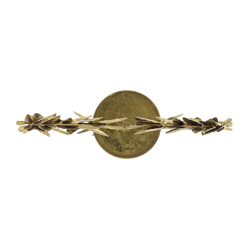 Gigi Candle Holder | Marble Base | Gold Leaf Wreath Ring | White Glass 20"