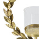 Gigi Candle Holder | Marble Base | Gold Leaf Wreath Ring | White Glass 20"