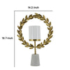 Gigi Candle Holder | Marble Base | Gold Leaf Wreath Ring | White Glass 20"