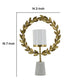 Gigi Candle Holder | Marble Base | Gold Leaf Wreath Ring | White Glass 20"