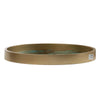 Jemin Decorative Tray w Swirl Patterns | Gold MDF Rim | Blue Glass 18"