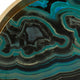 Jemin Decorative Tray w Swirl Patterns | Gold MDF Rim | Blue Glass 18"