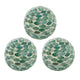 Sunny Decorative Ball Set of 3 | Capiz Shell Details | Green Ceramic 12"