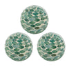 Sunny Decorative Ball Set of 3 | Capiz Shell Details | Green Ceramic 12"