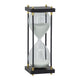 Judy Decorative Hourglass Timer | Brown Wood & Black Iron Rods | Glass 12"