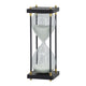 Judy Decorative Hourglass Timer | Brown Wood & Black Iron Rods | Glass 12"