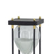 Judy Decorative Hourglass Timer | Brown Wood & Black Iron Rods | Glass 12"