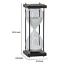 Judy Decorative Hourglass Timer | Brown Wood & Black Iron Rods | Glass 12"