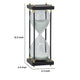 Judy Decorative Hourglass Timer | Brown Wood & Black Iron Rods | Glass 12"