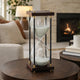 Judy Decorative Hourglass Timer | Brown Wood & Black Iron Rods | Glass 12"