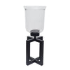 Cole Small Candle Holder | Open X Frame | Black Iron | Clear Glass 19"