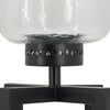 Cole Small Candle Holder | Open X Frame | Black Iron | Clear Glass 19"