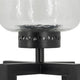 Cole Small Candle Holder | Open X Frame | Black Iron | Clear Glass 19"