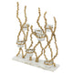 Betty Tea Candle Holder | Gold Branch Design | Glass | White Marble | 18"