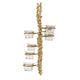 Betty Tea Candle Holder | Gold Branch Design | Glass | White Marble | 18"