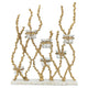 Betty Tea Candle Holder | Gold Branch Design | Glass | White Marble | 18"