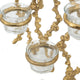 Betty Tea Candle Holder | Gold Branch Design | Glass | White Marble | 18"