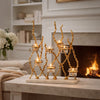 Betty Tea Candle Holder | Gold Branch Design | Glass | White Marble | 18"