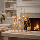 Betty Tea Candle Holder | Gold Branch Design | Glass | White Marble | 18"