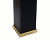 Oshy Hurricane Candle Holder | Gold Aluminum | Black Solid Mango Wood 16"