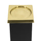 Oshy Hurricane Candle Holder | Gold Aluminum | Black Solid Mango Wood 16"