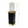 Oshy Hurricane Candle Holder | Gold Aluminum | Black Solid Mango Wood 16"