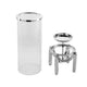 Rexy Hurricane Candle Holder | Minimalist Silver Legs | Clear Glass 16"