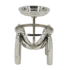 Rexy Hurricane Candle Holder | Minimalist Silver Legs | Clear Glass 16"