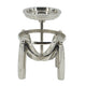 Rexy Hurricane Candle Holder | Minimalist Silver Legs | Clear Glass 16"
