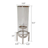 Rexy Hurricane Candle Holder | Minimalist Silver Legs | Clear Glass 16"