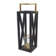 Xoro Lantern | Gold Aluminum | Farmhouse Side Panel | Black Mango Wood 25"
