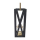 Xoro Lantern | Gold Aluminum | Farmhouse Side Panel | Black Mango Wood 25"