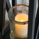 Xoro Lantern | Gold Aluminum | Farmhouse Side Panel | Black Mango Wood 25"