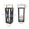 Xoro Lantern | Gold Aluminum | Farmhouse Side Panel | Black Mango Wood 25"