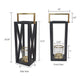 Xoro Lantern | Gold Aluminum | Farmhouse Side Panel | Black Mango Wood 25"