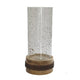 Zylo Decorative Vase | Transparent Cylindrical Glass | Brown Mango Wood 13"