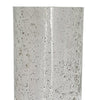 Zylo Decorative Vase | Transparent Cylindrical Glass | Brown Mango Wood 13"