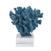 Davy Expansive Faux Coral Accent | Clear Glass | Elegant Blue Polyresin 10"