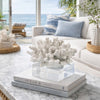 Davy Inna Rising Faux Coral Accent | Clear Glass | Natural White Resin 8"